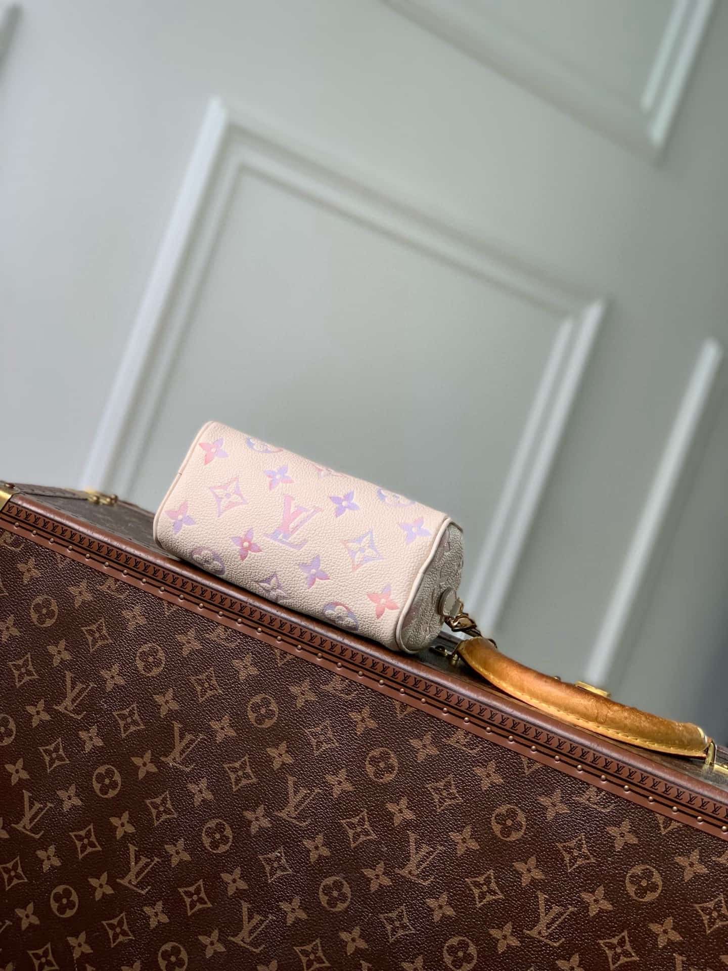 Louis Vuitton Nano Speedy Embossed grained cowhide leather M25591 Dream Beige High