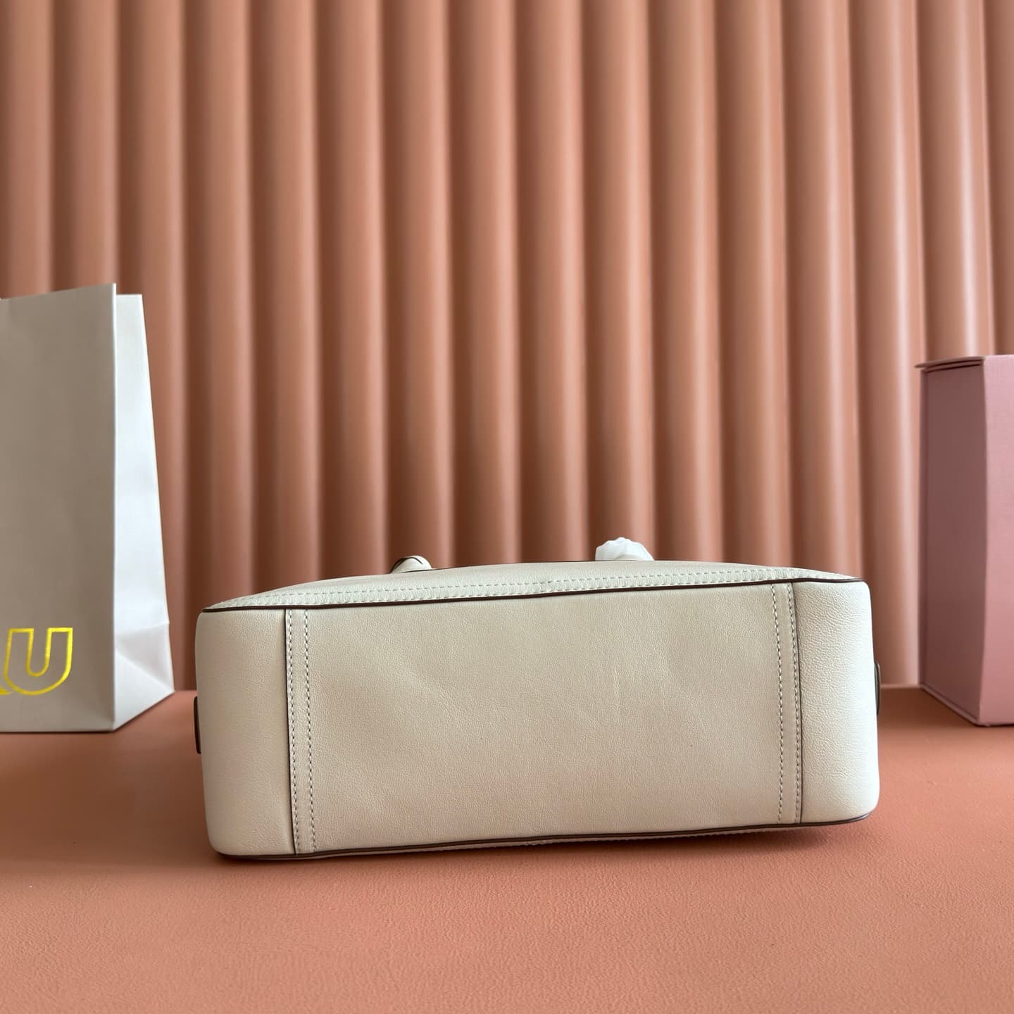 Miu Miu Vivant nappa leather bag Chalk White 5BB200  TOP