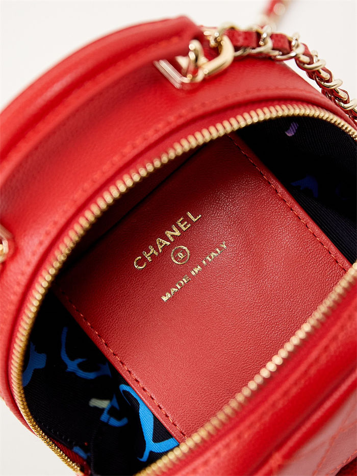 Chanel Mini Backpack Grained Calfskin Gold-Tone Metal AP3753 Red A