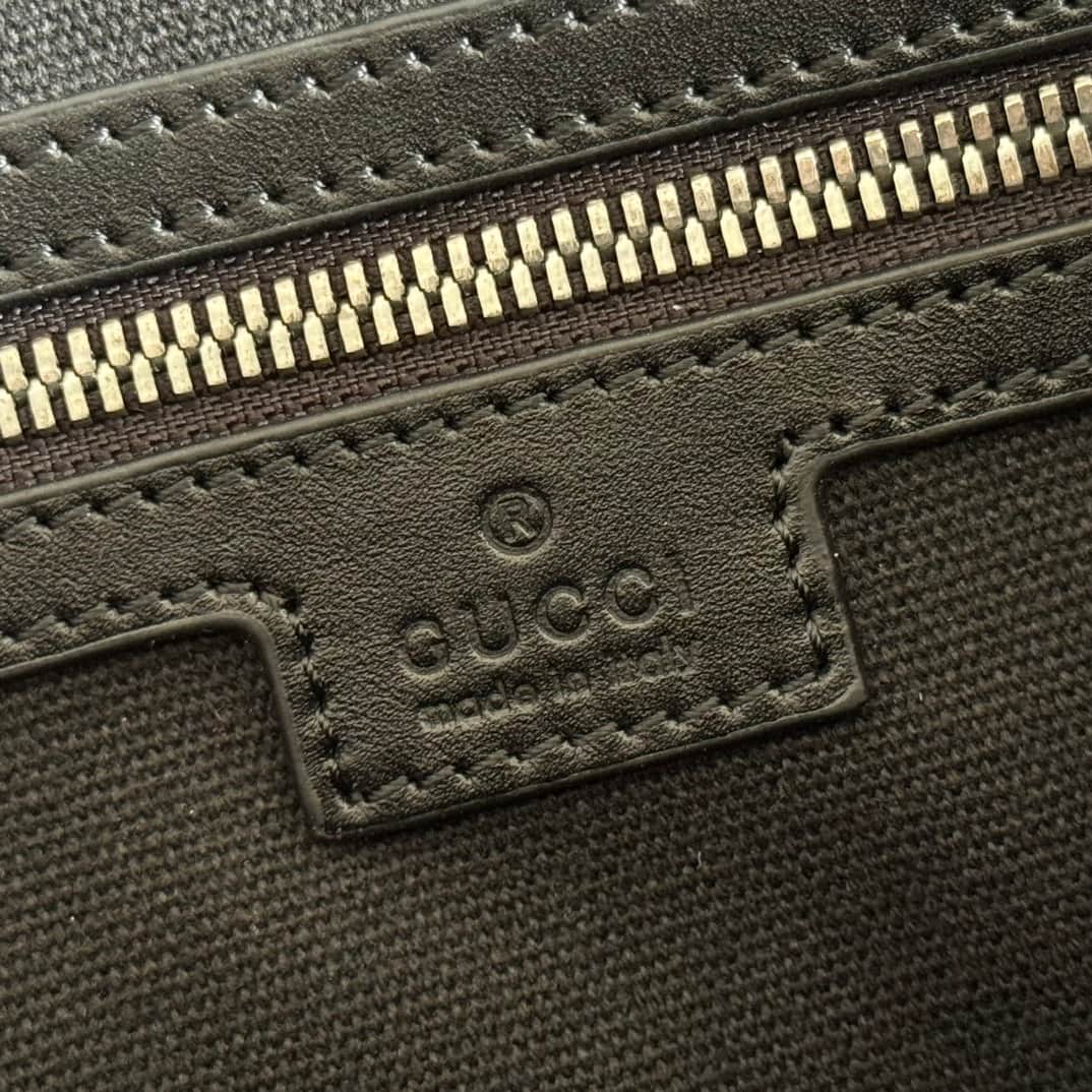 Gucci GG Emblem medium crossbody bag Black embossed GG smooth leather 850214 High