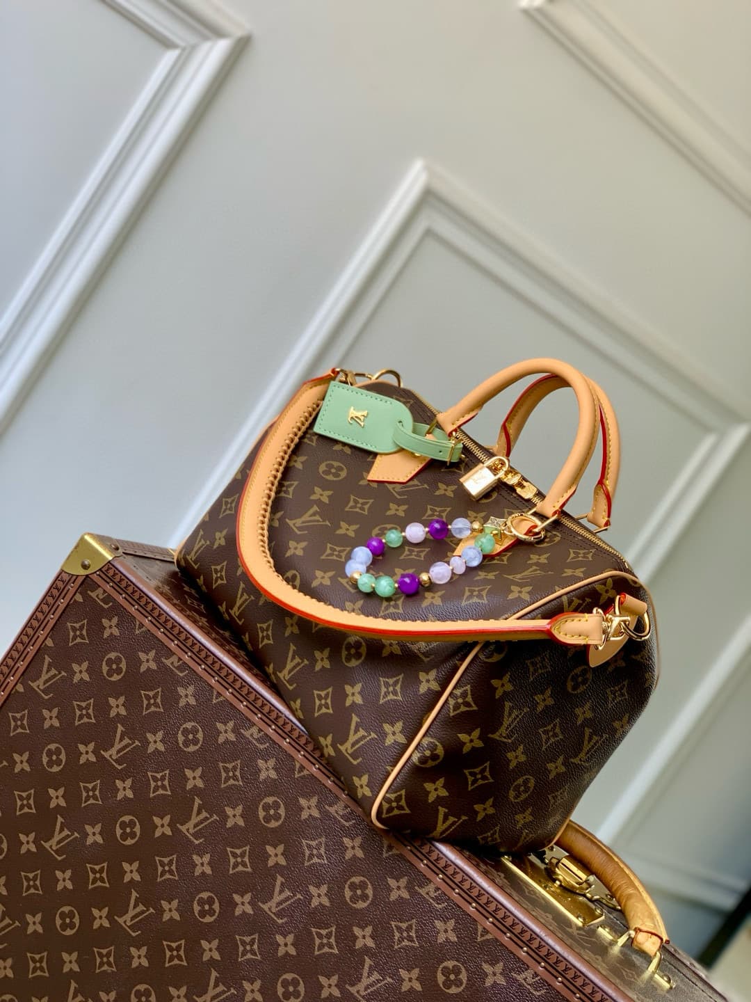 Louis Vuitton Speedy Soft 30 Lucky Coated canvas Monogram/Green M15107 High