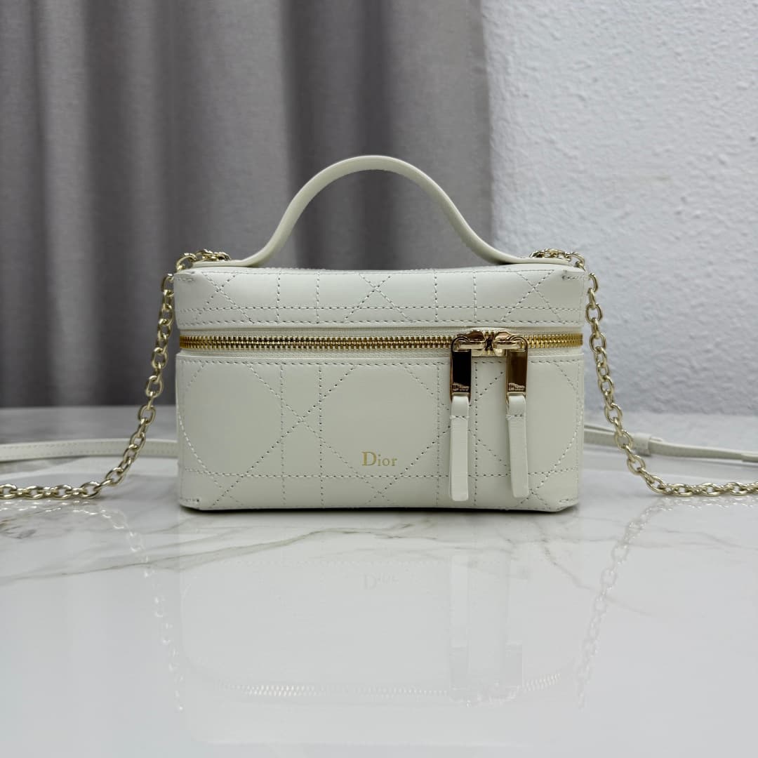 Dior Trianon Soft Vanity Bag White Lambskin S4613 High