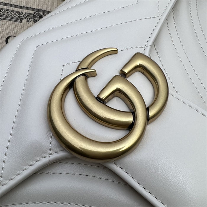 GG Marmont small matelassé shoulder bag 443497 white High