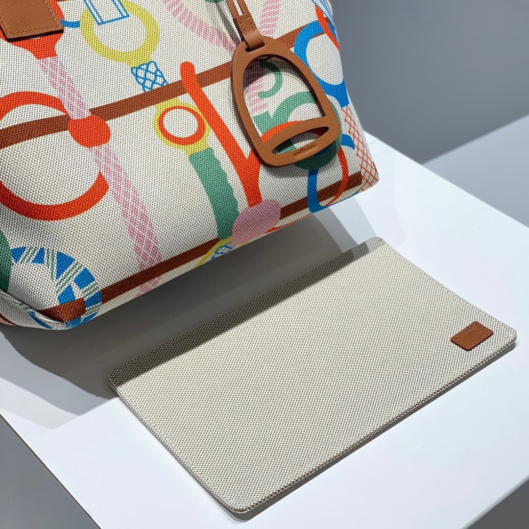 Hermes Steeple Bags Leather with Canvas WAX High