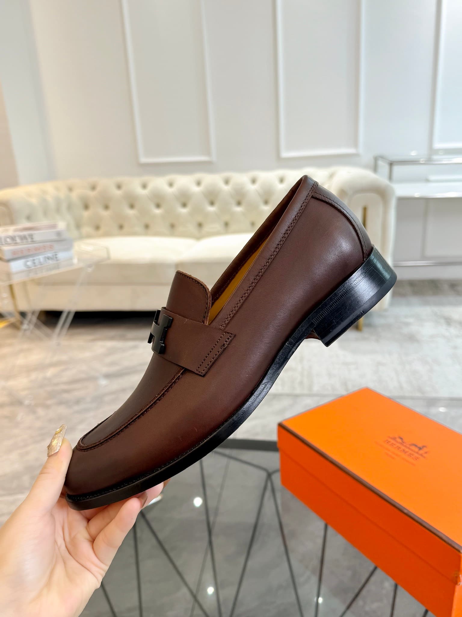 Hermes Paris Loafer Shoes Men