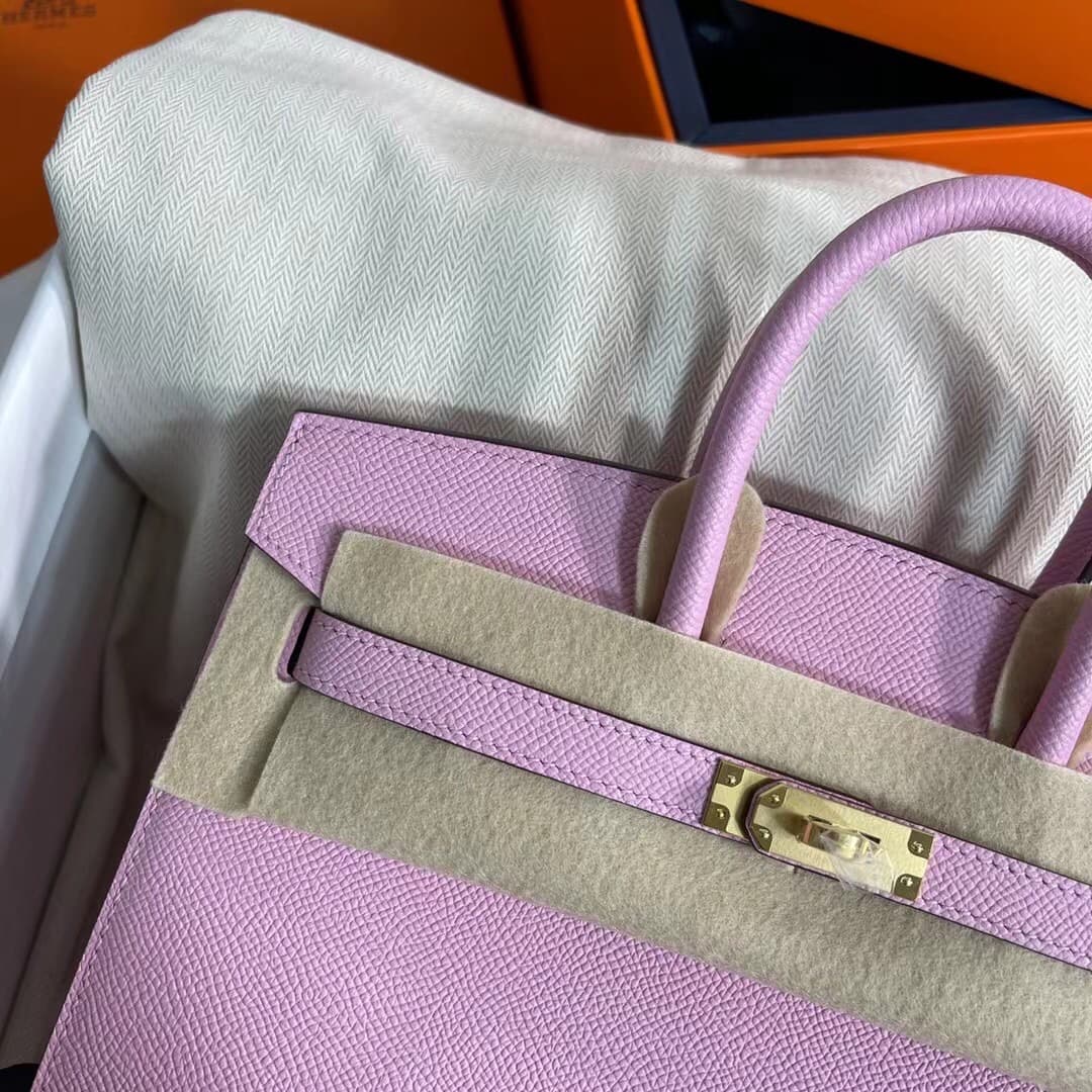 Hermes Birkin Sellier Bag 25/30cm Epsom Leather WAX Mauve Sylvestre High