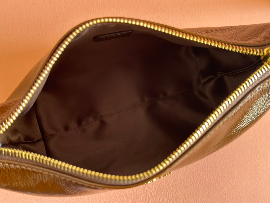 Miu Miu Brown Naplak patent leather pouch 5NE841 High