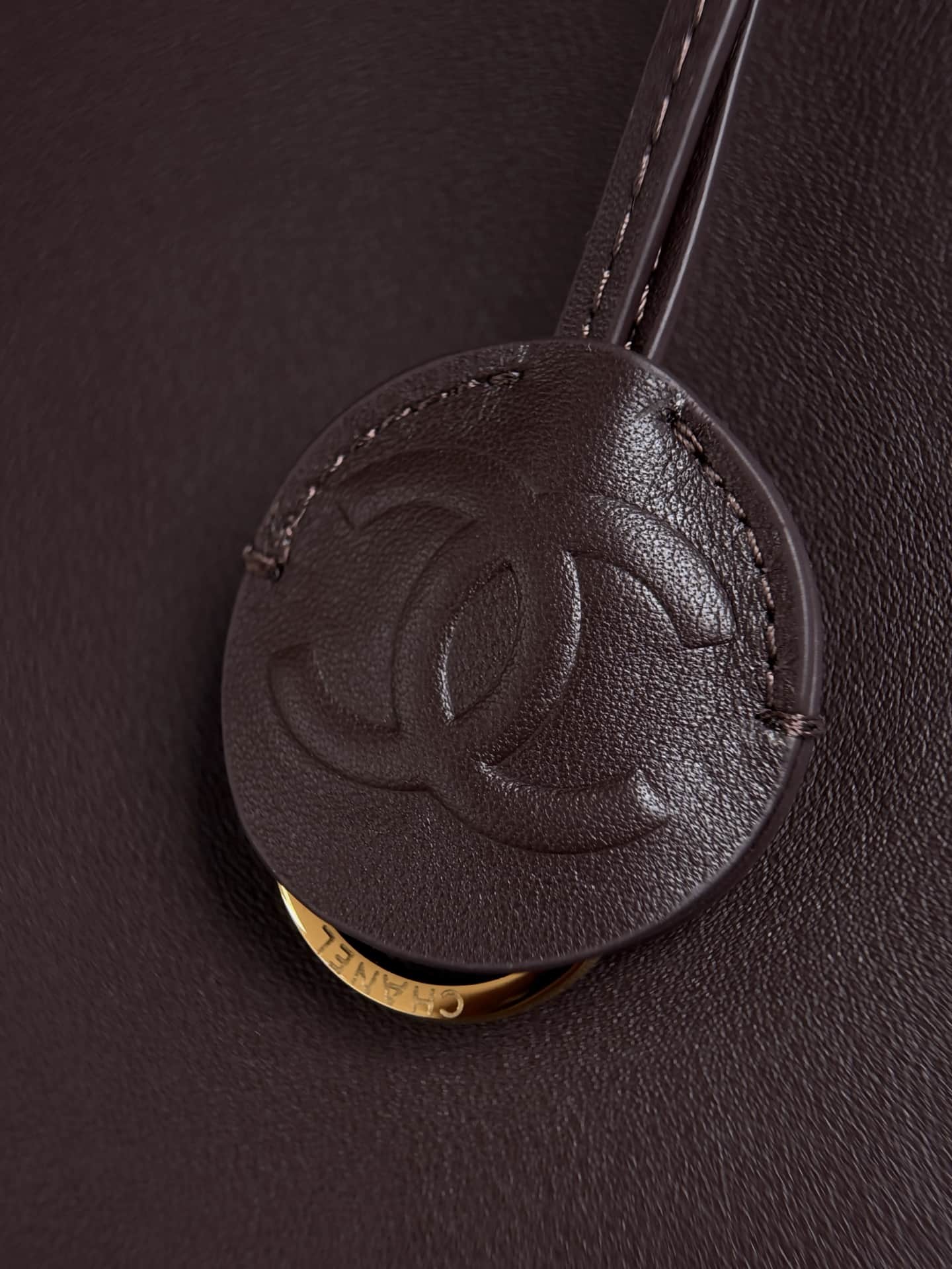 Chanel Large Bowling Bag Calfskin & Gold-Tone Metal Dark Brown AS6580 High