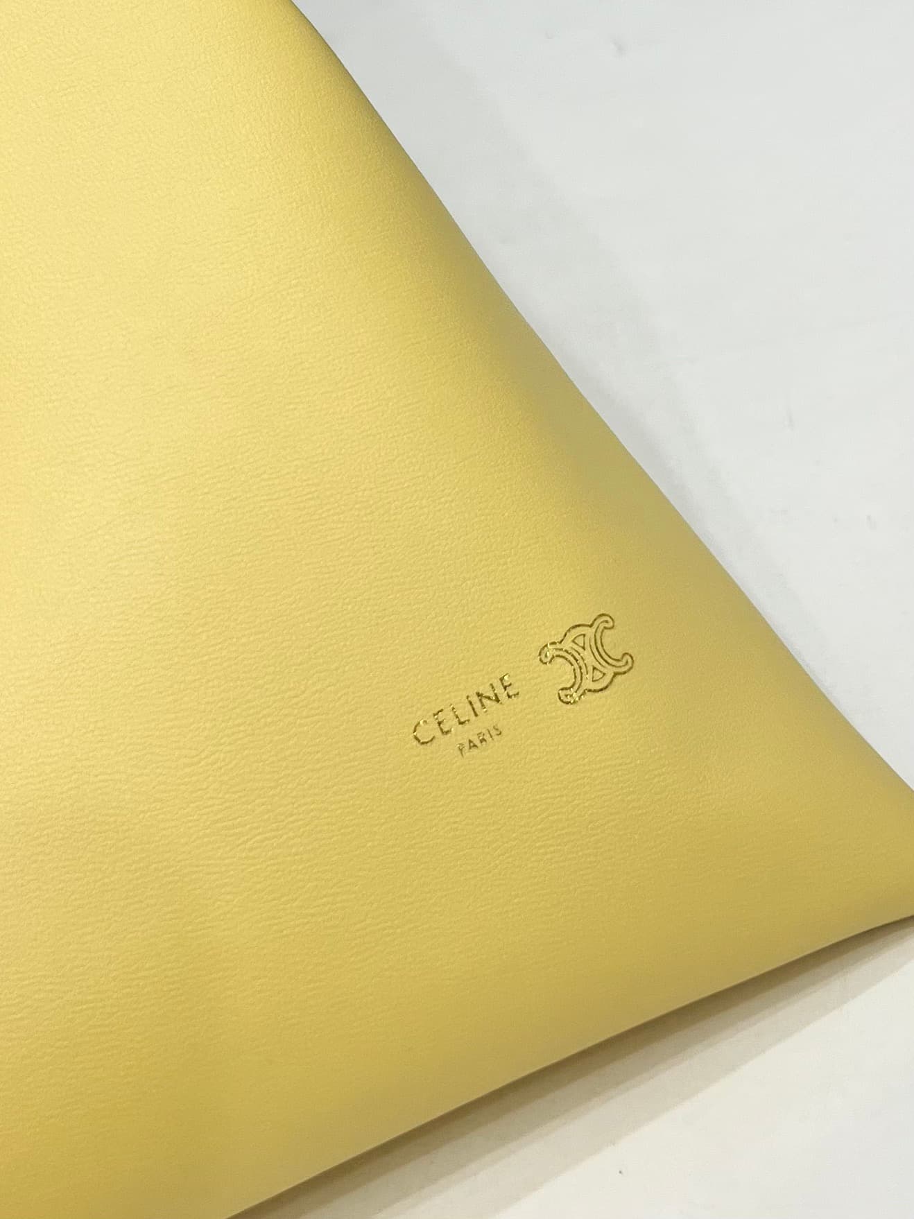 Celine SMALL CRYSTAL POUCH IN LAMBSKIN Yellow High