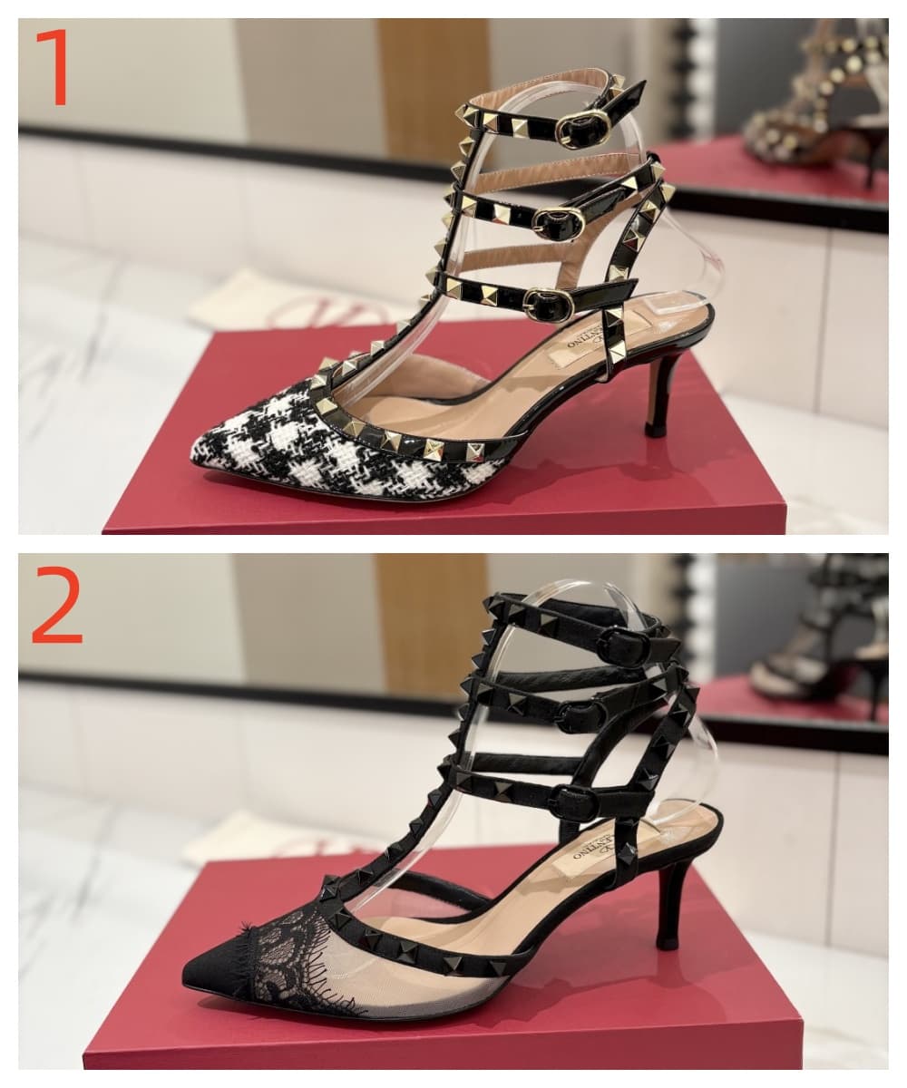 Valentino Rockstud Accents Leather Pump Shoes Women