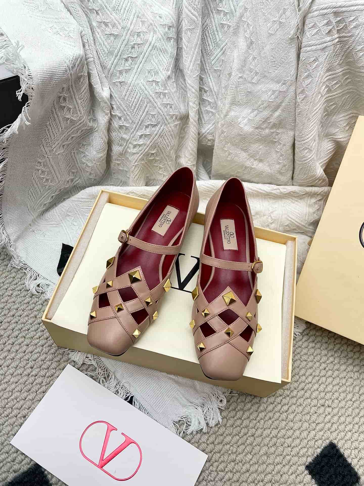 Valentino Garavani Studdy Leather Mary Jane Shoes Women