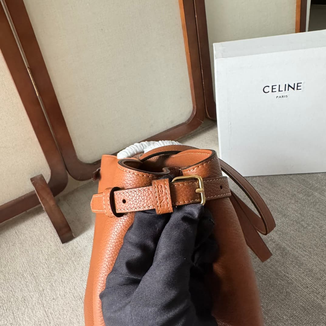 Celine Cabas Anais Tote Bag in Tan Grained Calfskin High