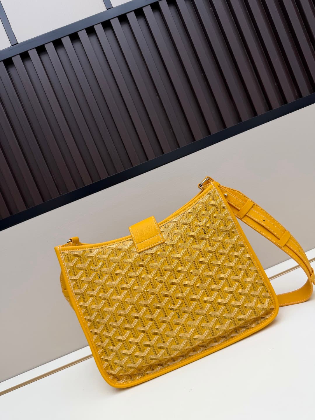 Goyard Musette PM bag in yellow Goyardine canvas Mid