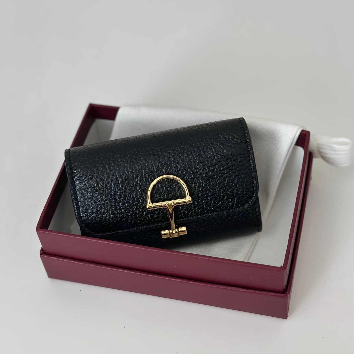 Gucci Softbit card case ‎828148 Black High