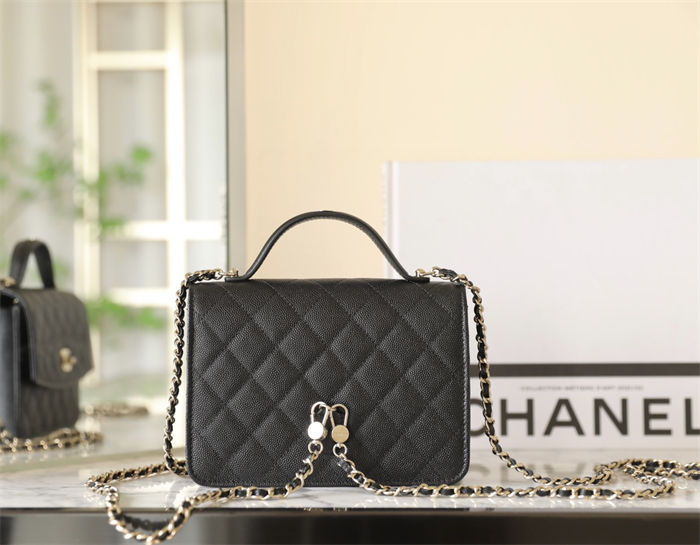 Chanel BACKPACK Grained Shiny Calfskin & Gold-Tone Metal TOP