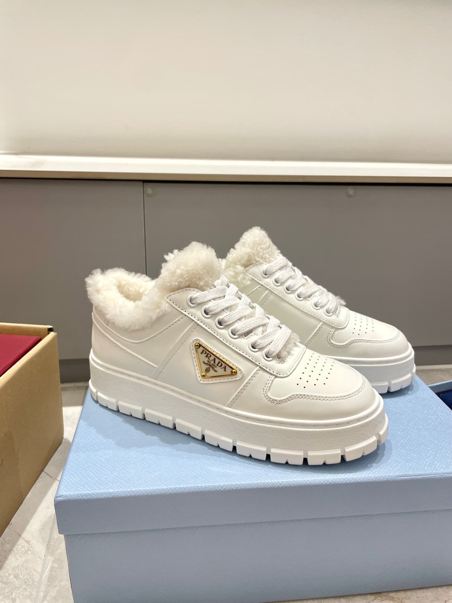 Prada Leather Sneaker Shoes Women