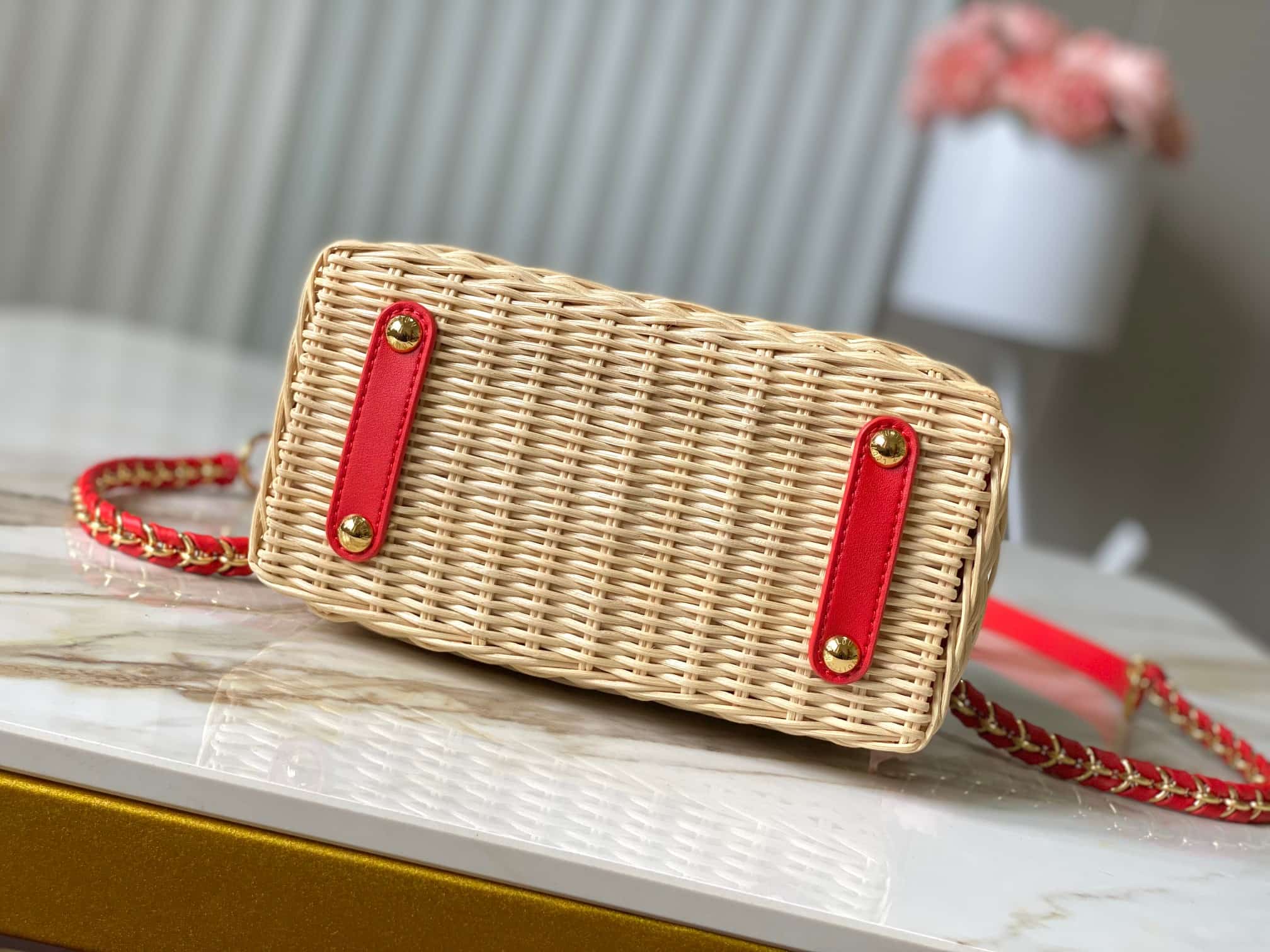Louis Vuitton x Murakami Capucines Mini Rattan/Cowhide leather/Monogram cherry denim M14295 Top