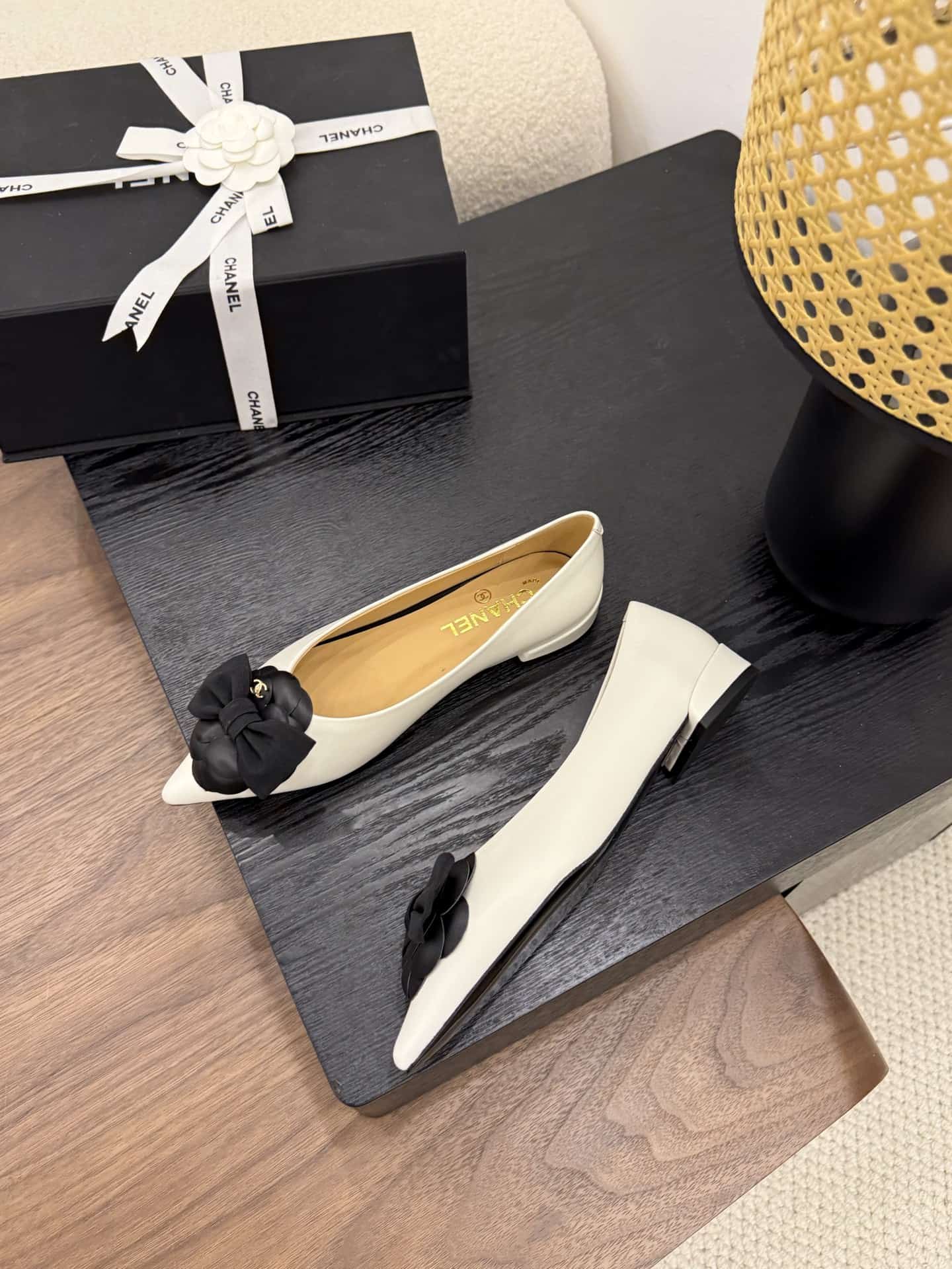 Chanel Lambskin Camellia Ballerina Flats shoes Women