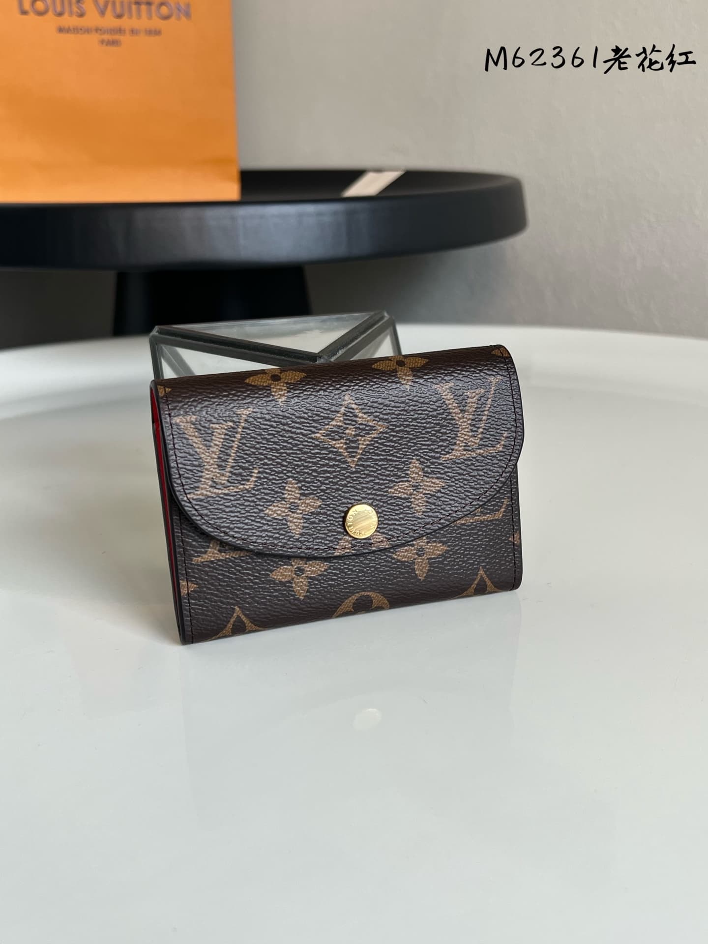 Louis Vuitton Monogram Canvas & Leather Rosalie Coin Purse M62361 Red High
