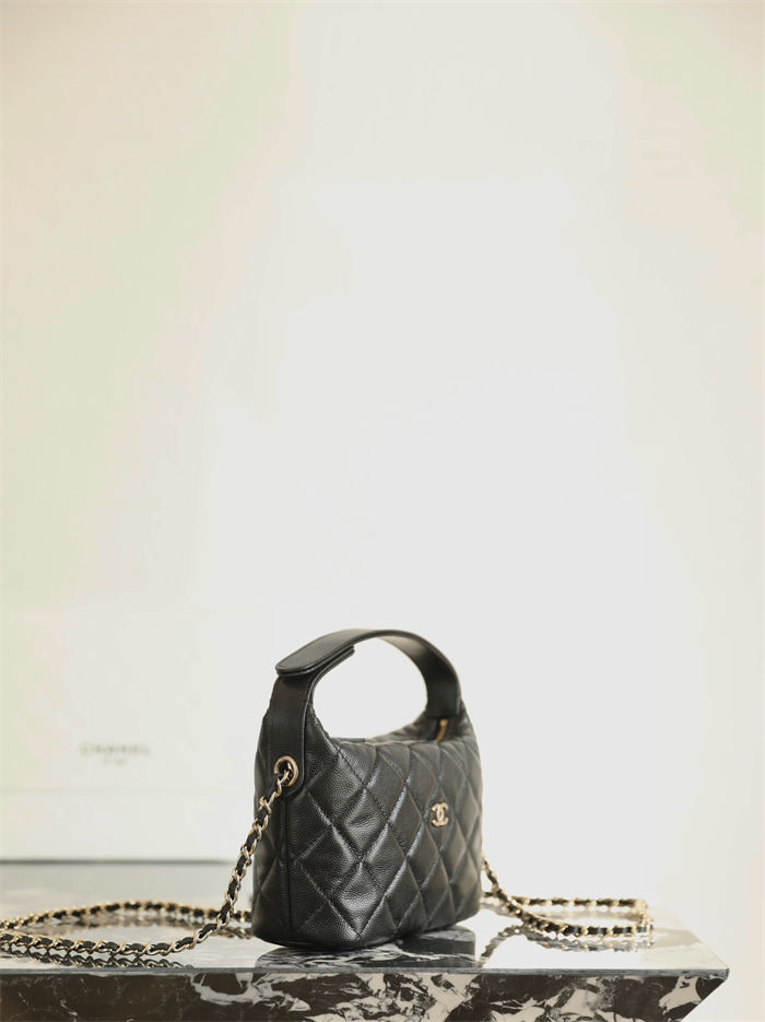 Chanel HOBO CLUTCH Grained Shiny Calfskin & Gold-Tone Metal TOP