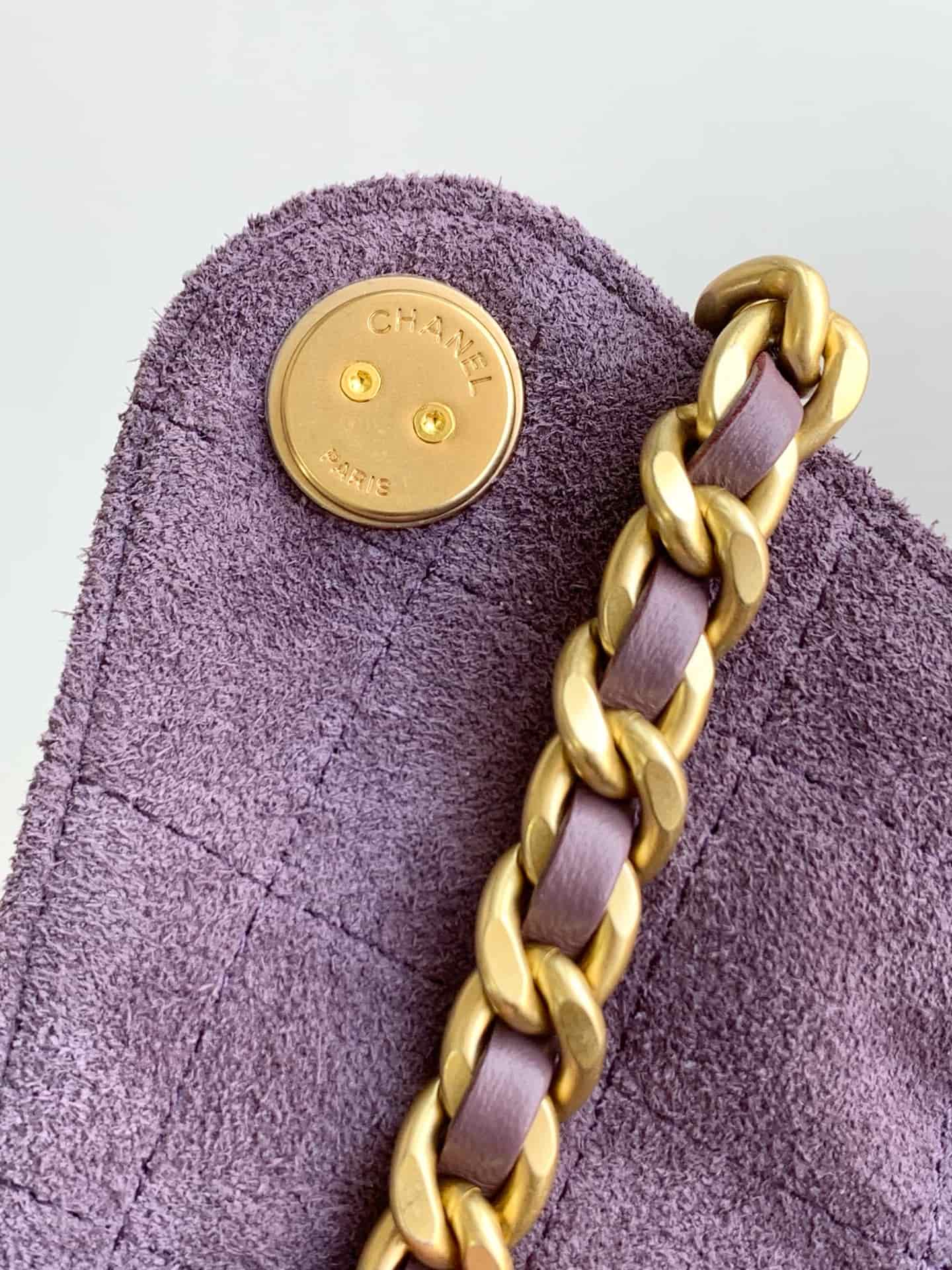 Chanel 25 Medium Hobo Medium handbag AS5311 Suede & Gold-tone Metal Purple High