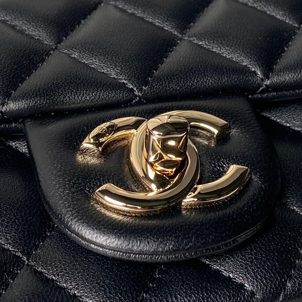 Chanel Mini Classic Flap Bag Lambskin & Gold-Tone Metal AS5758 Black High