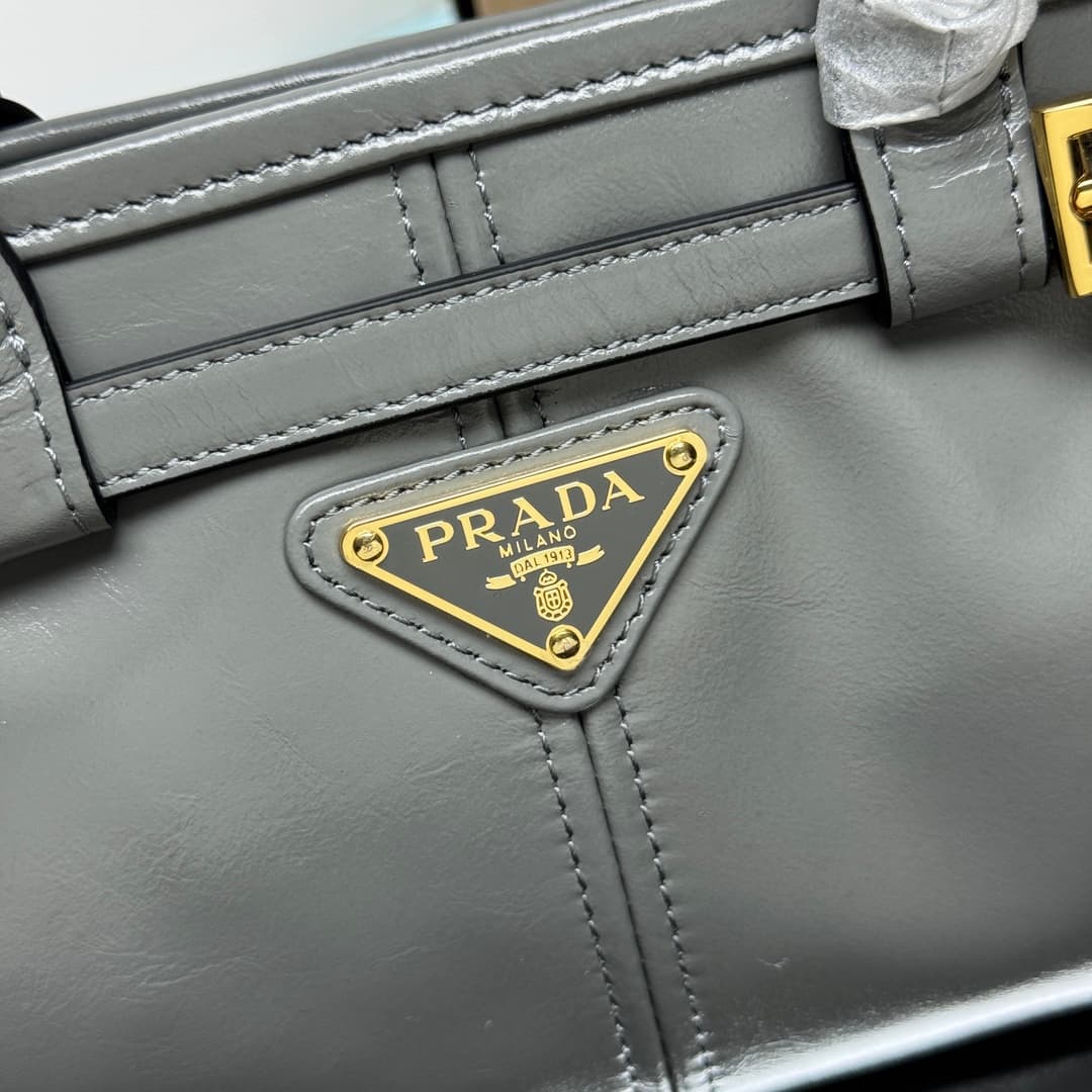 Prada Bonnie leather mini handbag Calfskin leather 1BA486 Grey High