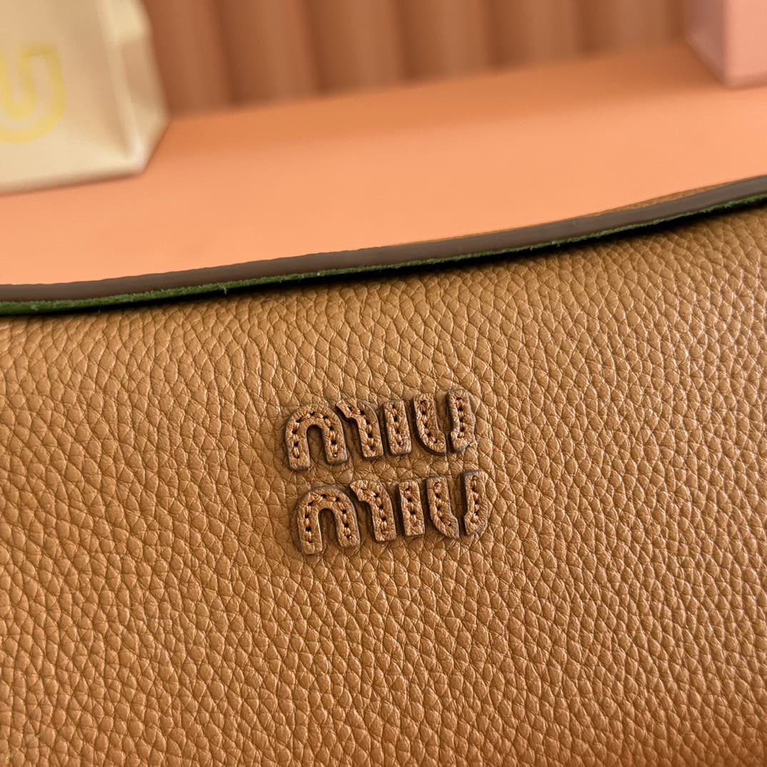 Miu Miu Nappa Calfskin leather pouch Brown 5BE097 TOP