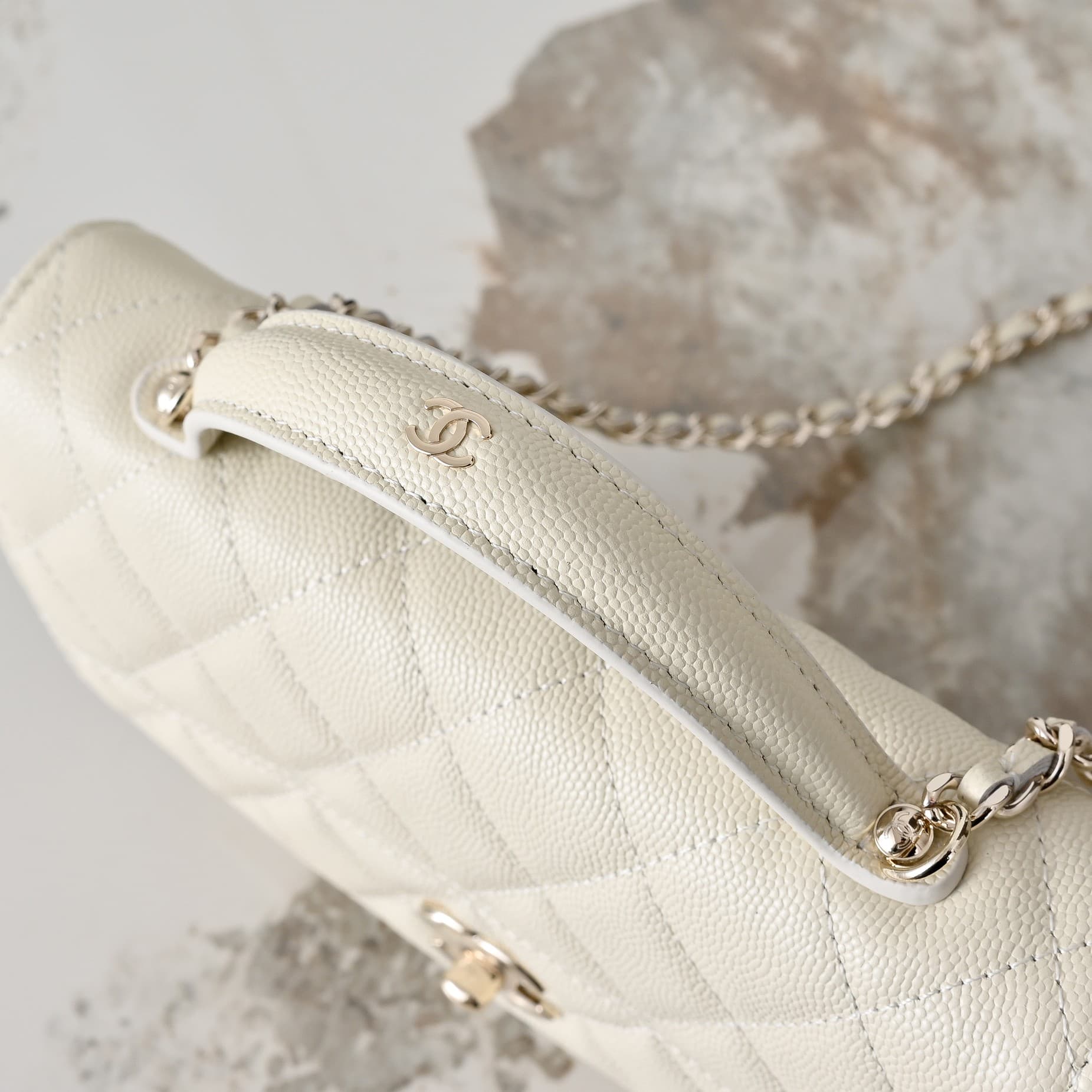 Chanel Wallet on Chain Grained Calfskin & Gold-Tone Metal Cream AP4401 A