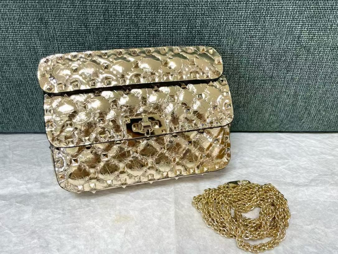 Valentino Spike Small Bag Metallic Lambskin High