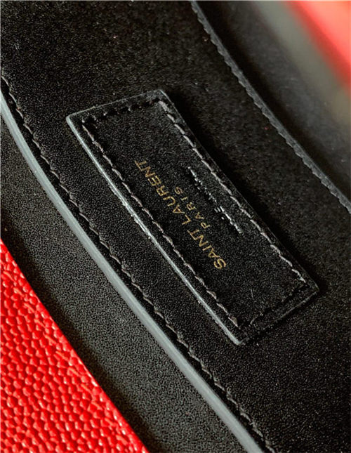CASSANDRA MINI TOP HANDLE BAG IN GRAIN DE POUDRE EMBOSSED LEATHER Red High