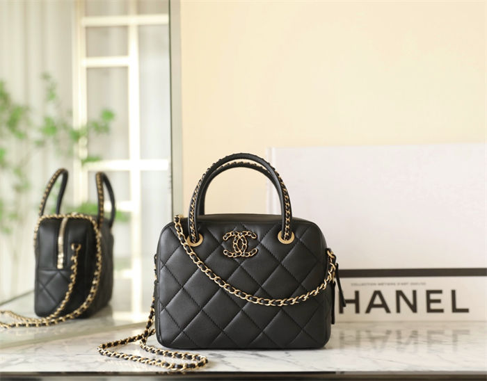 Chanel CAMERA CASE Shiny Lambskin & Gold-Tone Metal TOP
