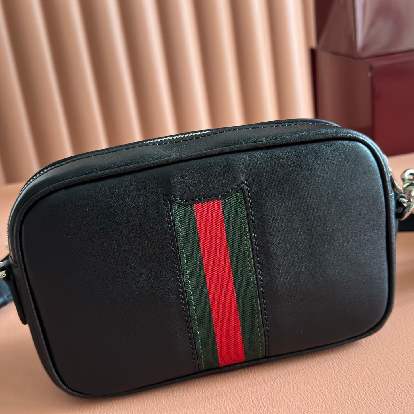 Gucci Web Trademark mini bag Black soft leather ‎867268 High