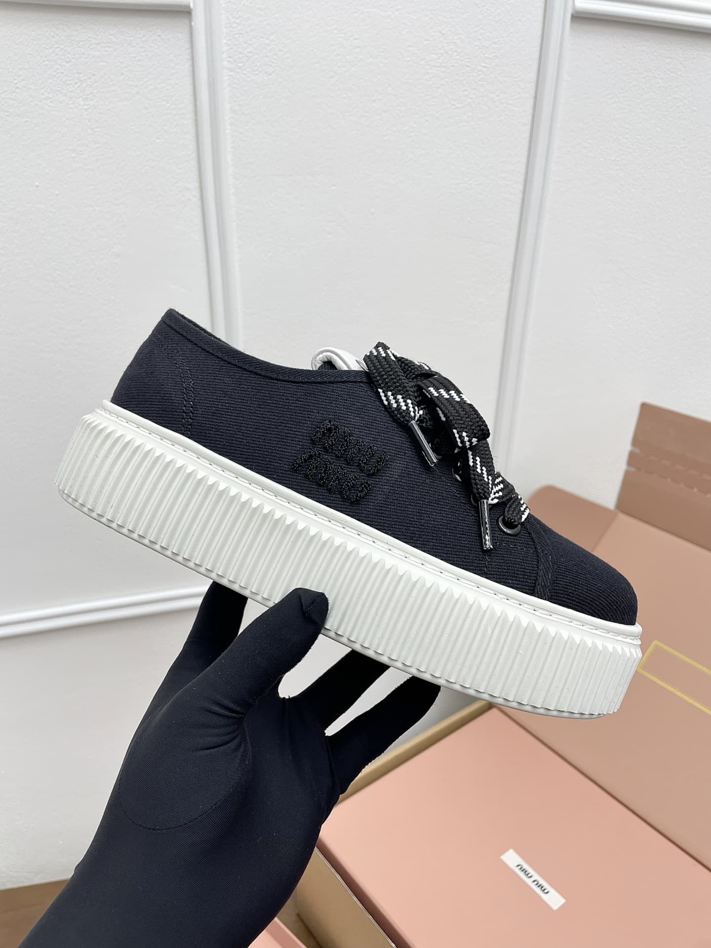 Miu Miu Royal Blue Denim Sneaker Shoes Women