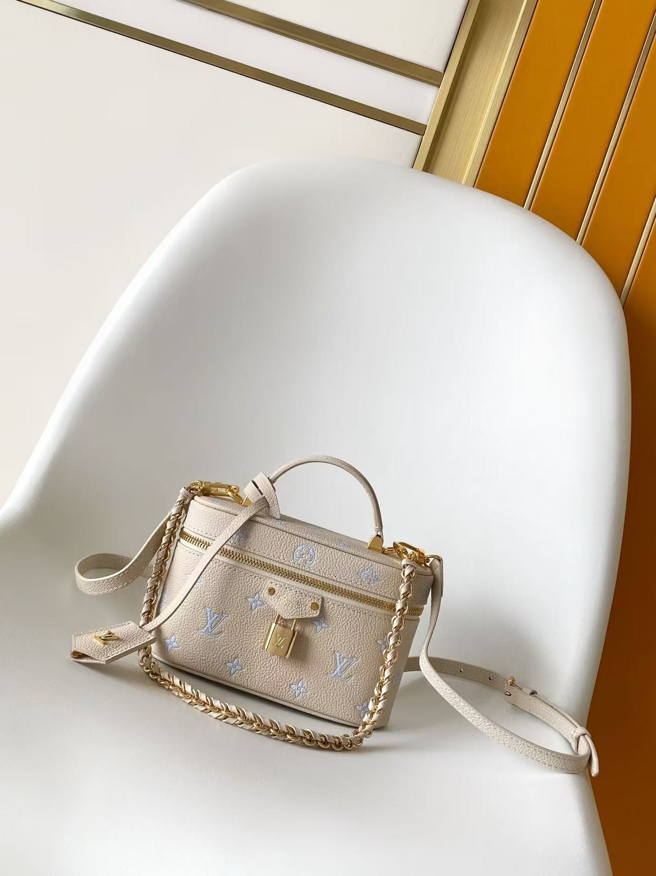 Louis Vuitton Vanity Chain Pouch Monogram Empreinte Leather M27744 High