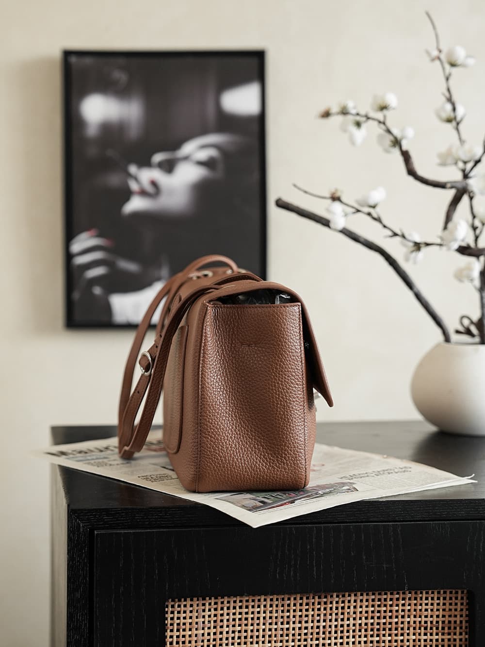 Chanel Maxi Flapbag Grained Calfskin & Silver-Tone Metal Caramel AS6231 A