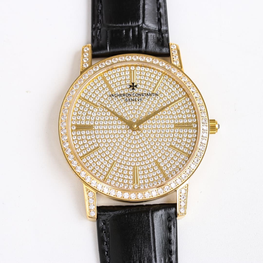 Vacheron Constantin Traditionnelle Watch with Gold  Paved Diamonds TOP