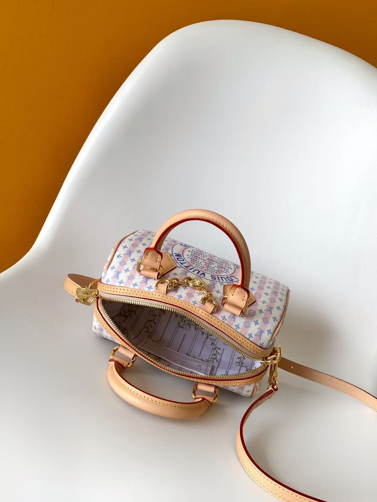 Louis Vuitton Speedy Bandoulière 20 Blue Monogram Canvas M28688 High