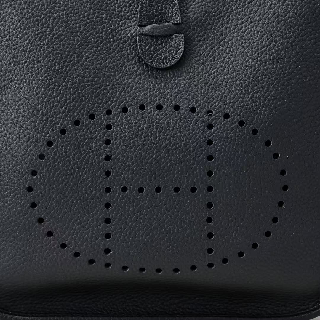 Hermes Evelyne III PM Bag Clemence Leather In Black High