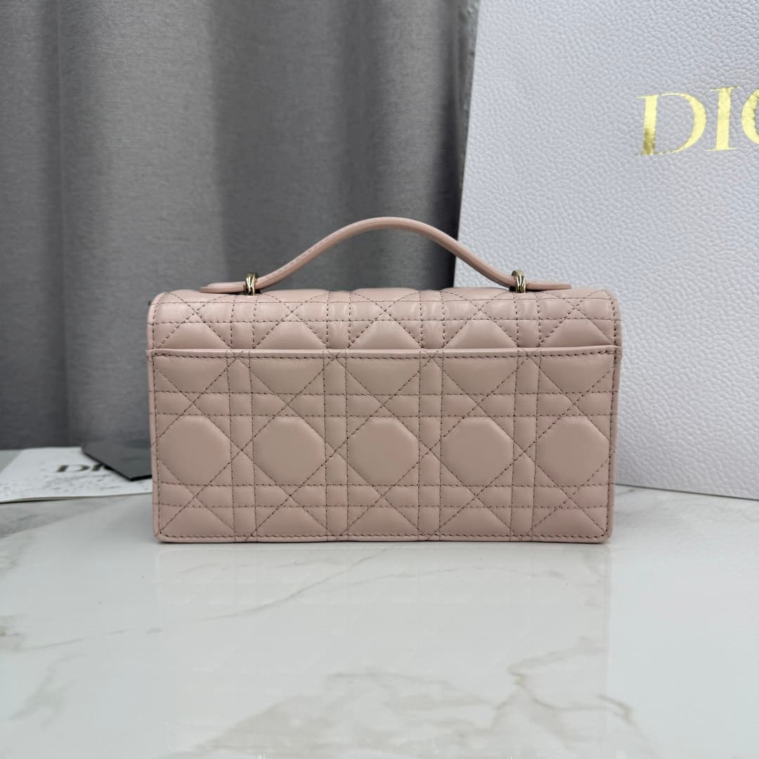 My Dior Mini Bag Cannage Lambskin In Light Pink With Leather Bow High