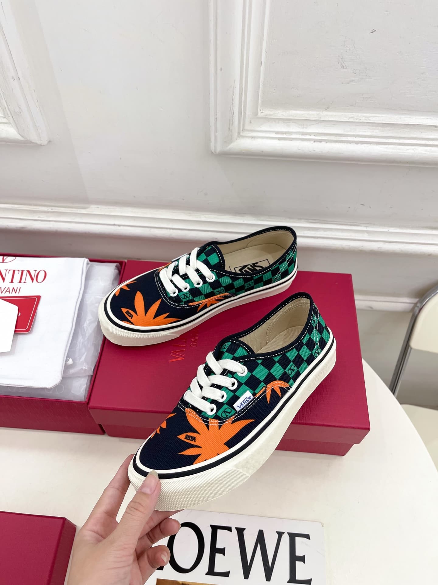 Valentino Garavani and Vans Authentic Checkerboard Men Women Shoes