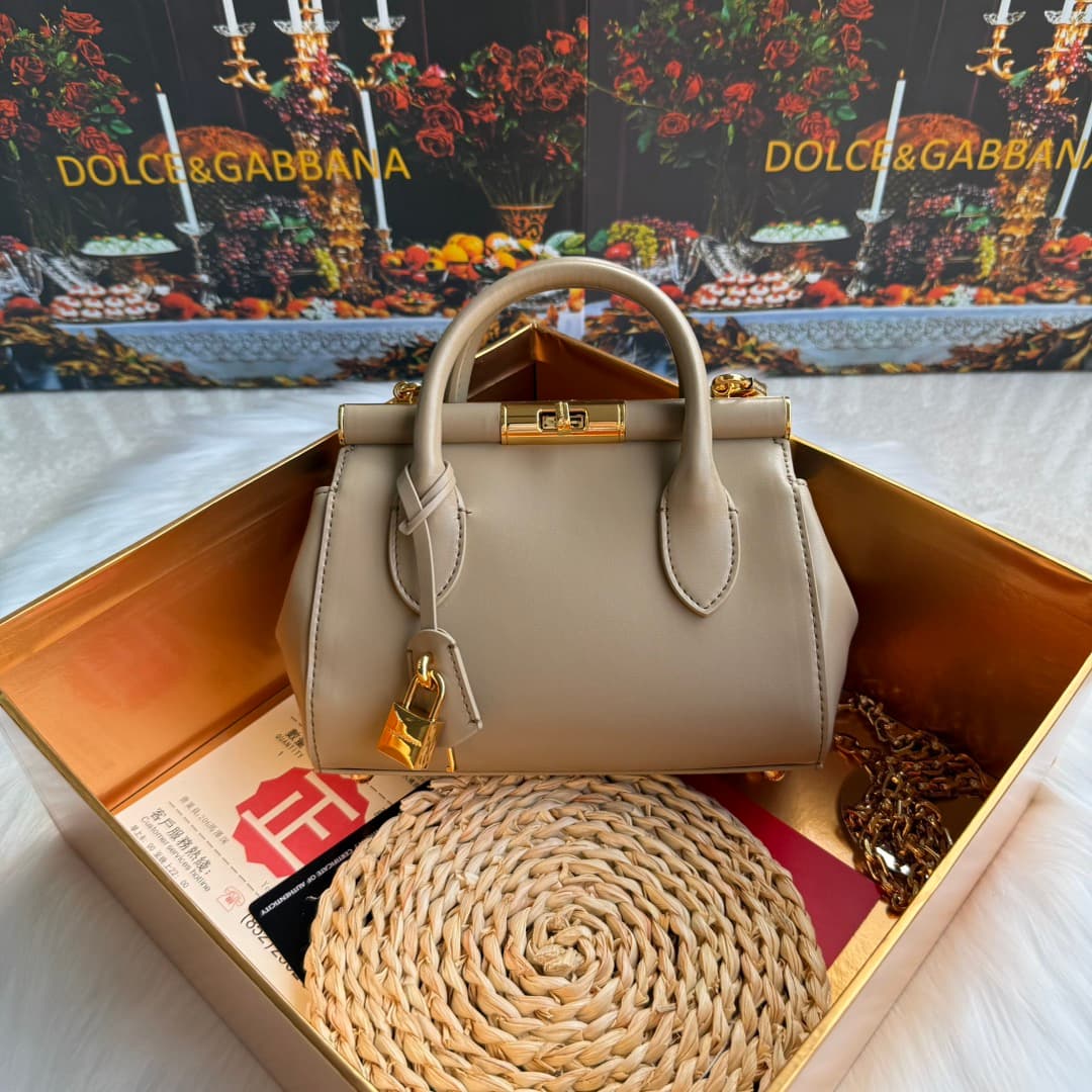 Dolce & Gabbana Mini Marlene Day leather tote bag beige High