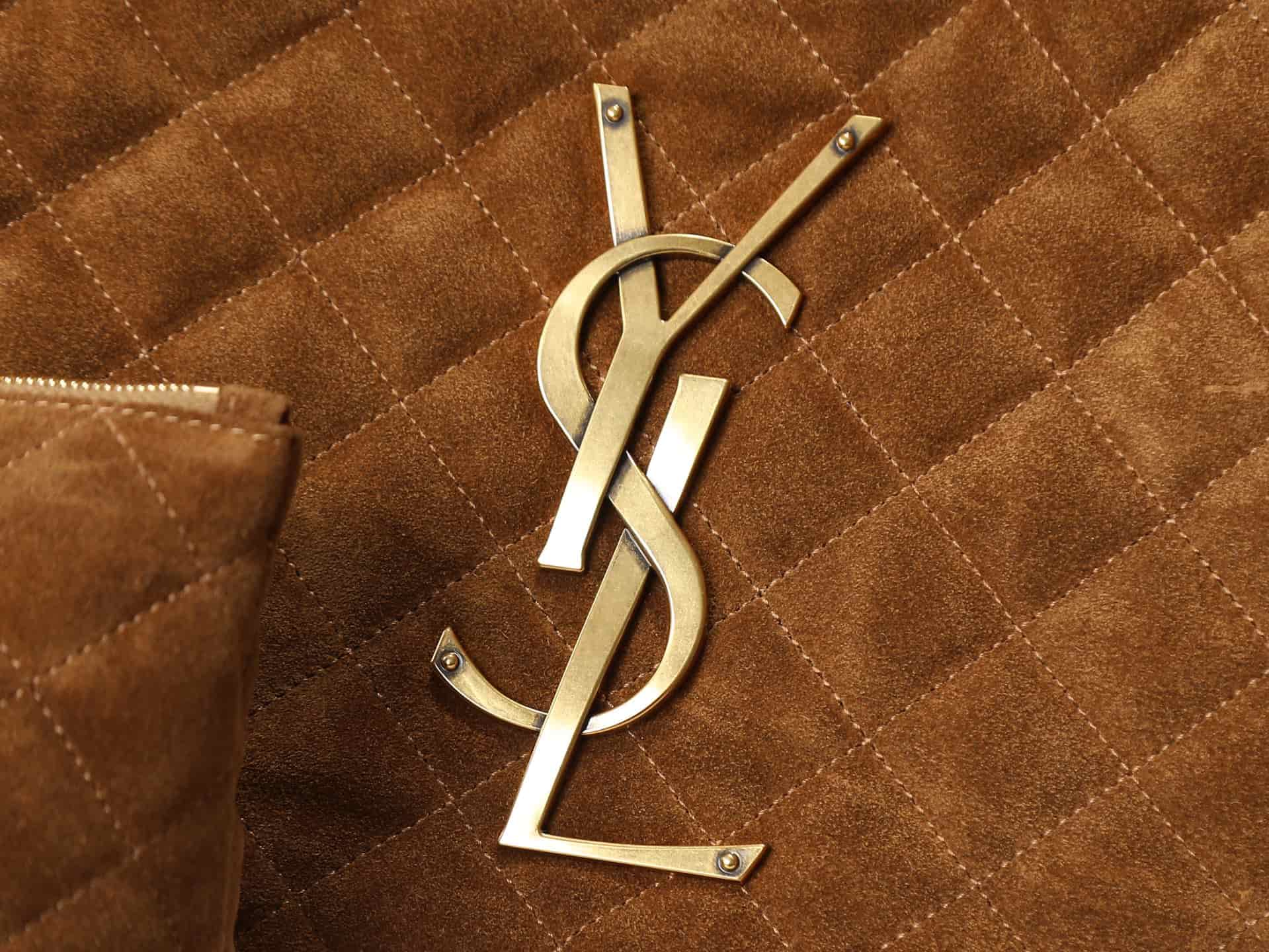 Saint Laurent ICARE Medium in quilted suede CARAMEL COGNAC 858191 TOP