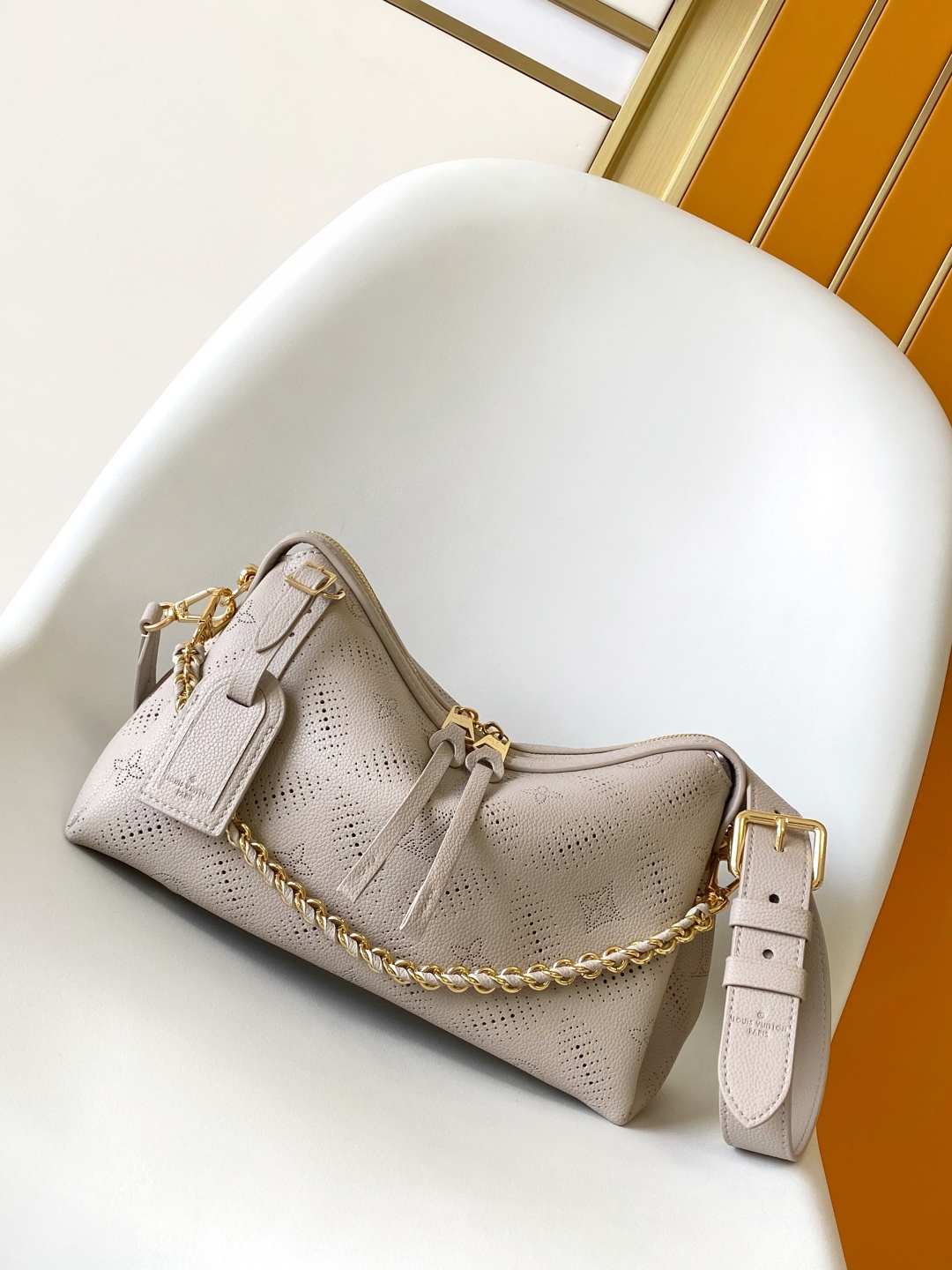 Louis Vuitton Hand It All PM Pink/Gray Perforated Mahina calfskin leather M13157 High