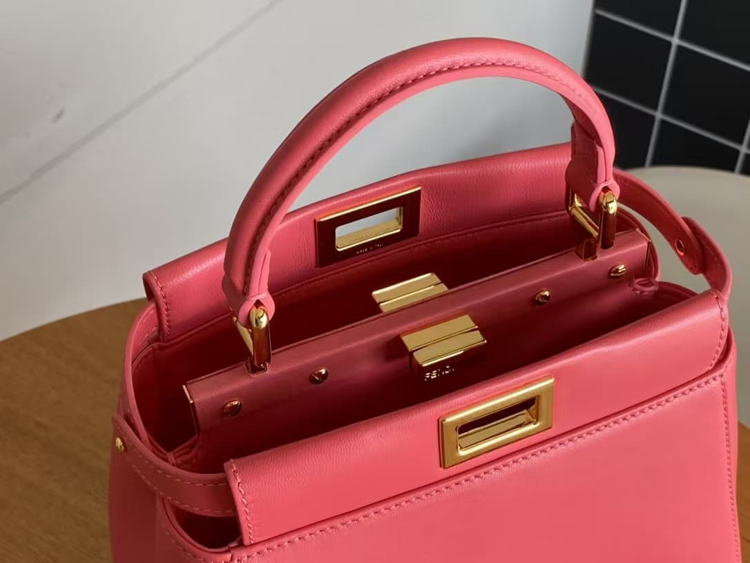 PEEKABOO ICONIC MINI leather bag Lambskin Rose Red High