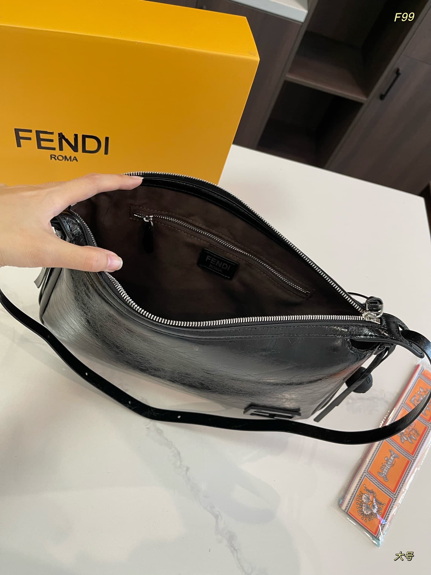 Simply Fendi Medium Black leather bag