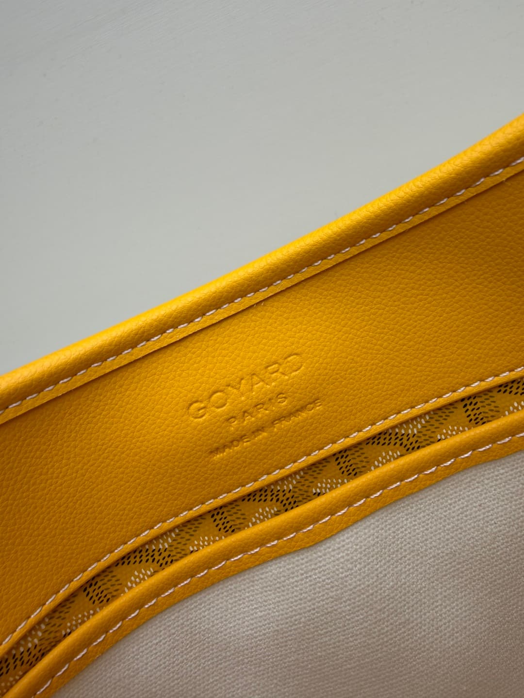 Goyard Musette PM bag in yellow Goyardine canvas Mid