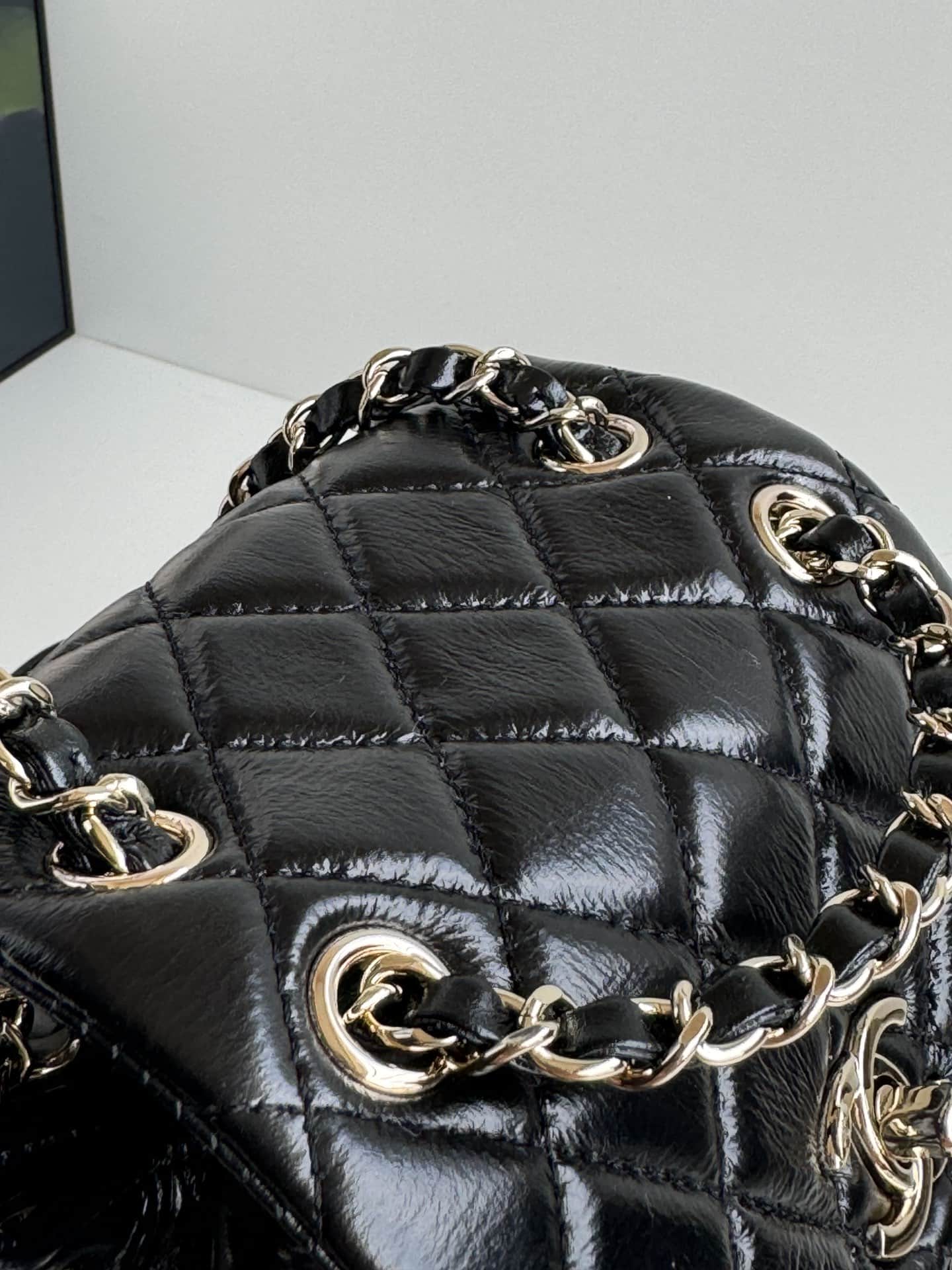 Chanel Small Quilted Duma Backpack Shiny Calfskin AS2908 Black High