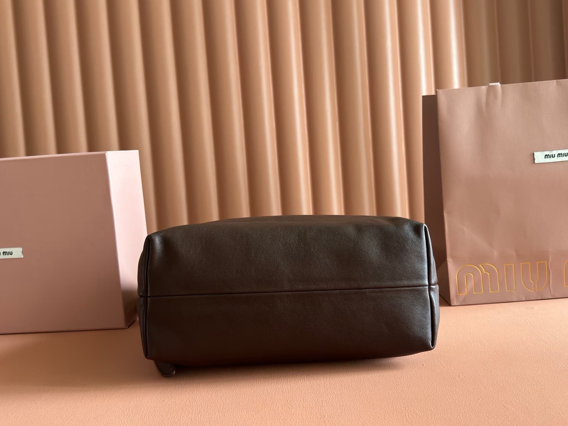 Miu Miu Spirit nappa leather bag Dark Brown 5BC217 High