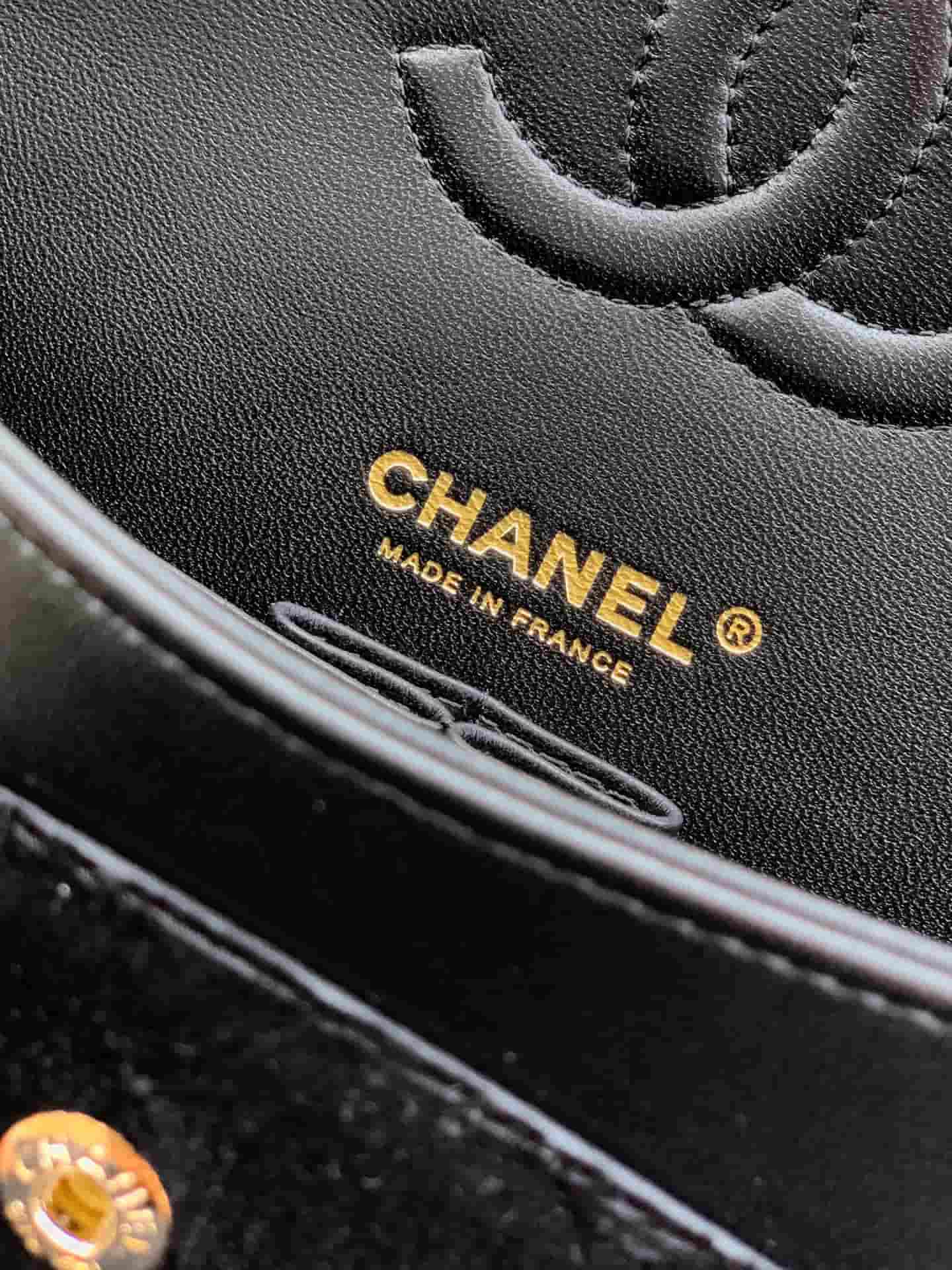 Chanel Medium CLASSIC HANDBAG Velvet  & Gold-Tone Metal Black A